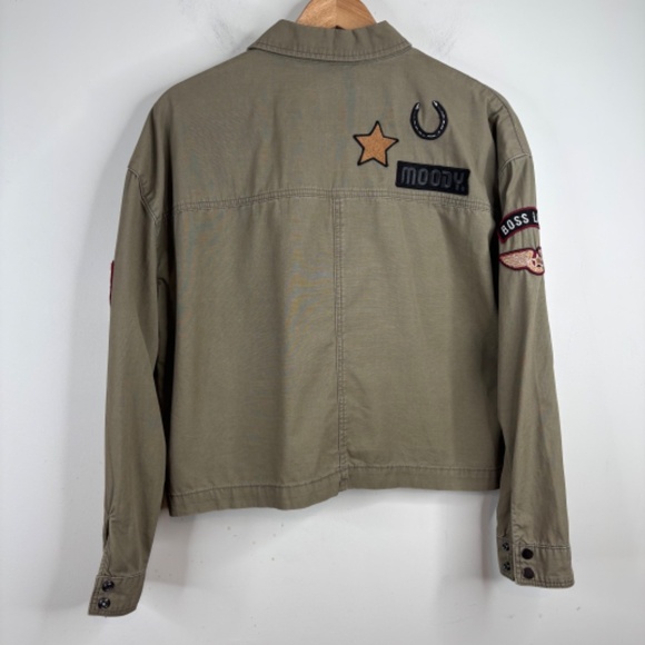 Idyllwind Army Green Jacket L Patches RARE Military Miranda Lambert Western Rock - Picture 2 of 15